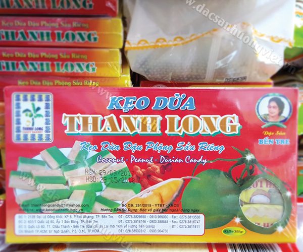 Kẹo dừa đậu phộng sầu riêng lớn