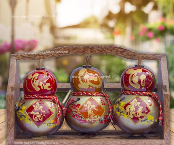 Rượu dừa hồ lô tết Phúc Lộc Thọ